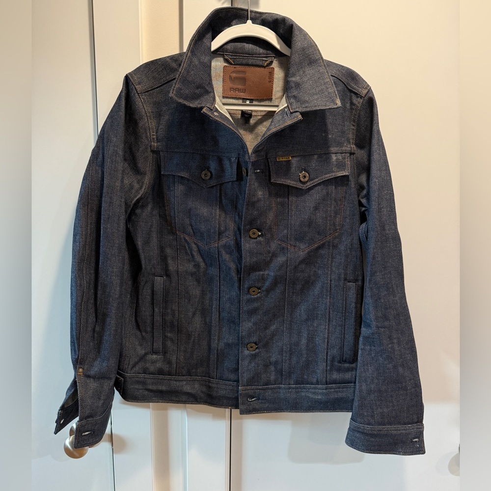 G-Star Men's Denim Jacket - Large, Nice and Stiff, Dark Blue